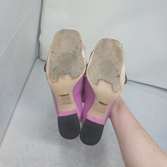 Gucci Marmont GG Candy Mousse Pink Smooth Leather Fringe Pump - Picture 2 of 12